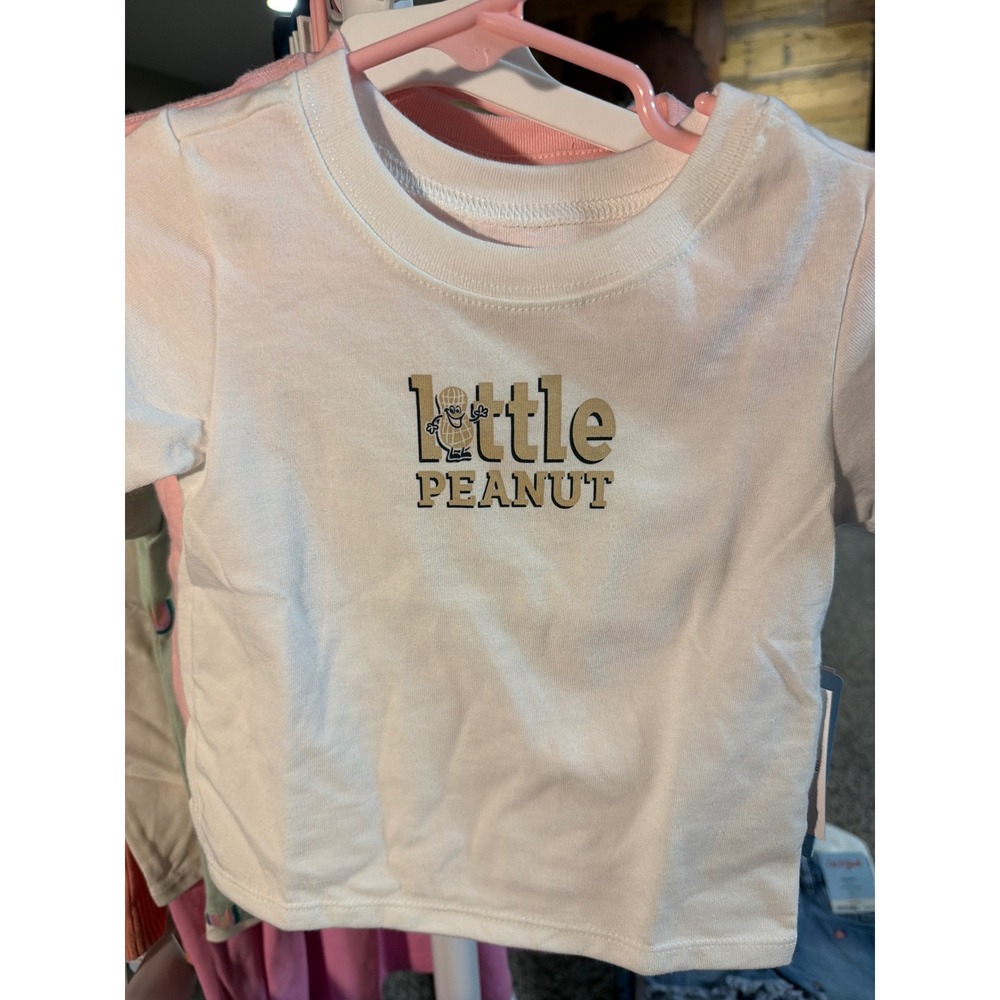 Wonder Nation Baby Little Peanut Graphic T-Shirt White 18M Short Sleeve Tee